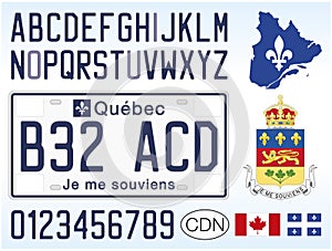 Quebec car license plate, Canada