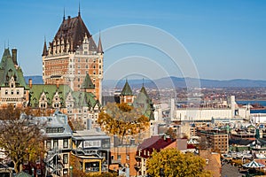 Quebec City Old Town in autumn season. Quebec, Canada