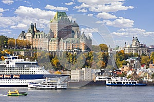 Quebec City and St Lawrence River in autumn