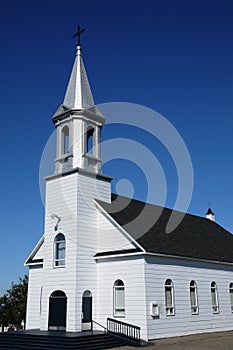 Quebec, the historical church of Grosse Roche in GaspÃ©sie