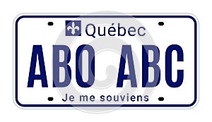 Quebec license number plate registration canada. New quebec license metal code