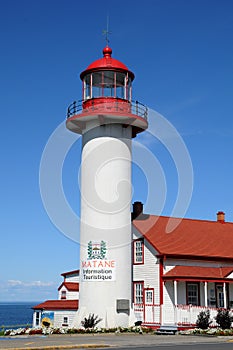 Quebec, the lighthouse of Matane in Gaspesie