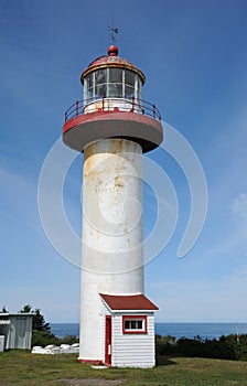 Quebec, the lighthouse of Sainte Madeleine de la Riviere Madeleine in Gaspesie