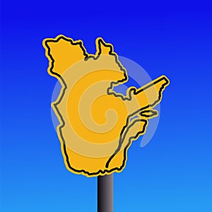 Quebec map warning sign