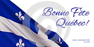 Quebec National Day vector banner design template