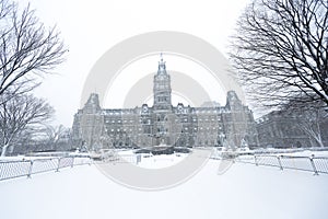 Quebec parliament HÃÂ´tel du Parlement in winter photo