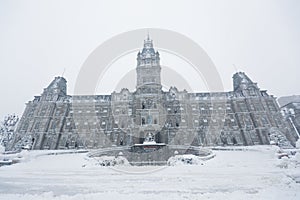 Quebec parliament HÃÂ´tel du Parlement in winter photo