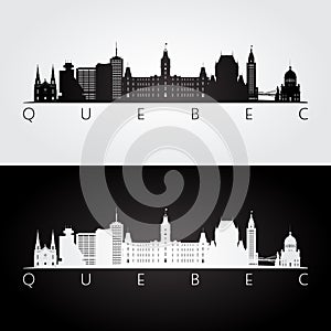 Quebec skyline and landmarks silhouette