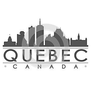 Quebec Skyline Silhouette Design City Vector Art