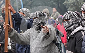 Quebracho protest group in Buenos Aires