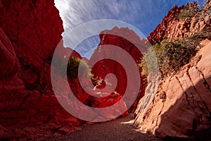 Quebrada de la Senoritas desertic valley in Uquia Village at Quebrada de Humahuaca, Jujuy, Argentina