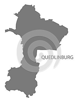 Quedlinburg German city map grey illustration silhouette shape