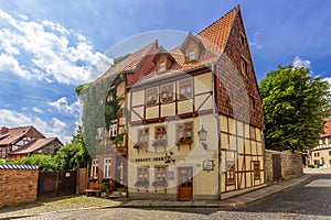 Quedlinburg, Germany - Traditional Building in the Historic Center of Quedinburg UNESCO World Heritage