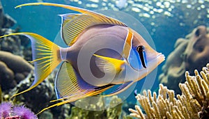 Queen Angel fish in Ocean