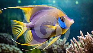 Queen Angel fish in Ocean