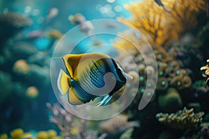 Vibrant Queen Angelfish in a Coral Reef