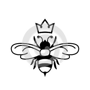 Queen bee glyph icon. photo