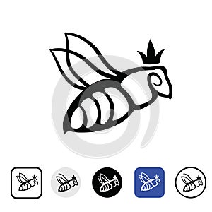 Queen bee logo set