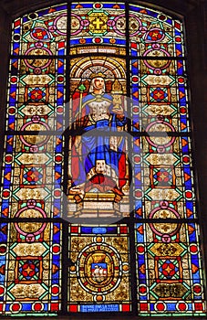 Queen Blanche Stained Glass Saint Louis En L'ile Church Paris France