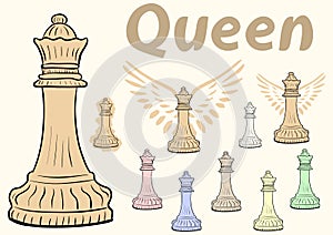 Queen chessman clipart