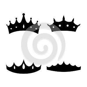 Queen crown. Diadem princess. Crown icons. Vector illustration. Flat style.