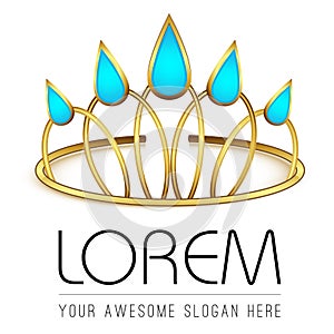 Queen diadem logo template photo