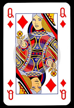 Queen of diamonds playing card