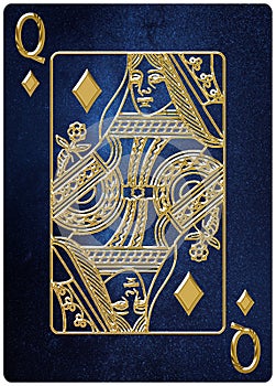 Queen of diamonds playing card