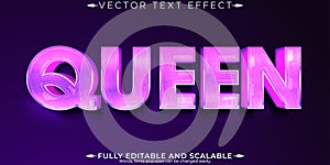 Queen editable text effect, editable royal and crown text style