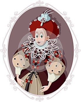 Queen Elizabeth I Vector Caricature Illustration