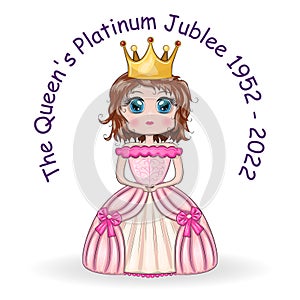 Queen Elizabeth Platinum Jubilee celebration poster. Queen reigns for 70 years.
