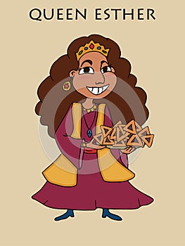 Queen esther cartoon portrait