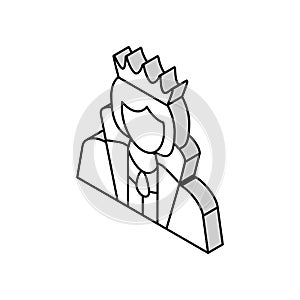 queen fairy tale isometric icon vector illustration