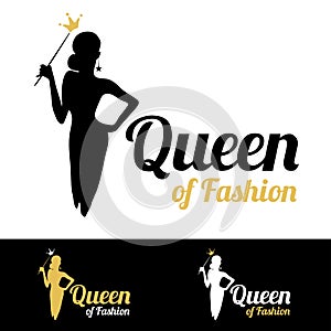Queen of Fashion logo design.