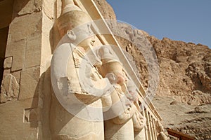 Queen Hatshepsut Mortuary Temple - Osirian Statue (God Osirus) of Hatshepsut [Ad Deyr al Bahri, Egypt, Arab States, Africa]