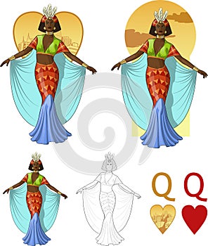 Queen of hearts afroamerican actress Mafia card