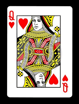 Queen of hearts playing card,