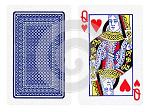 Queen of Hearts playing card isolated