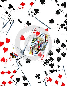 Queen of Hearts - Playing Cards background