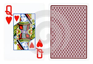 Queen of hearts - playing cards isolated