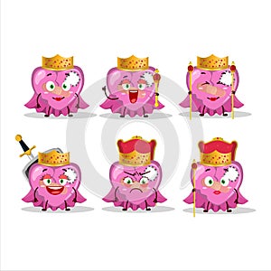 Queen and her magic clothes cartoon of pink broken heart love wearing tiara