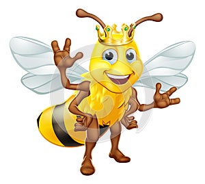 Queen Honey Bumble Bee Bumblebee in Crown Cartoon