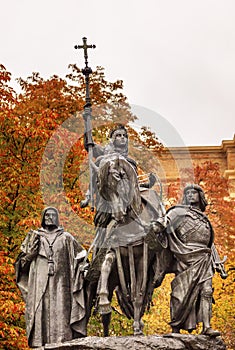 Queen Isabella Statue Marching into Granada 1492 Madrid Spain