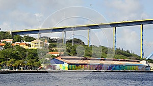 Queen Juliana Bridge in Willemstad, Curacao