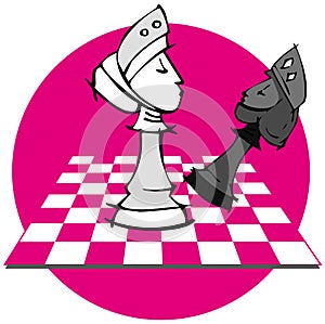Queen King Checkmate: Chess Game, Cartoon