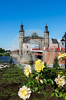 The Queen Louise Bridge between Panemune and Sovetsky On a sunny summer day.