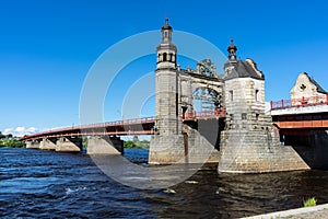 The Queen Louise Bridge between Panemune and Sovetsky On a sunny summer day.