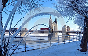 Queen Louise Bridge. Winter landscape