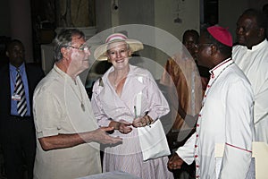 Queen Margrethe II of Denmark and Henrik prince consort of Denmark in Zanzibar