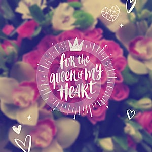 For the queen of my heart - Valentines day Greeting card.